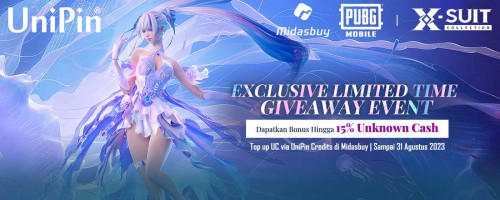 [Midasbuy Exclusive] Dapatkan Bonus +15% Unknown Cash Saat Top Up #PakeUniPin